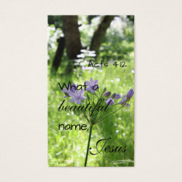 Tarjeta de Biblia de Salvación de Flores Púrpura