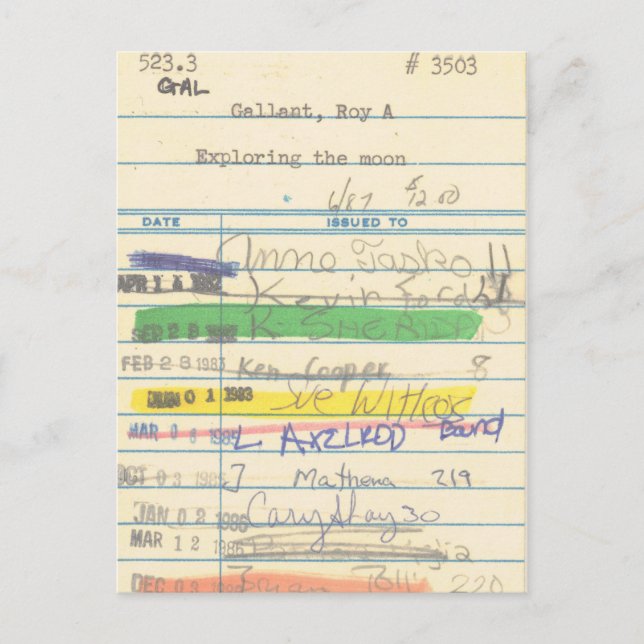 Tarjeta de biblioteca 3503 que explora la luna (Anverso)