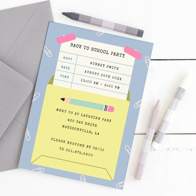 Tarjeta de Biblioteca Adorable Fiesta de Regreso a (cute library card back to school party invitation)