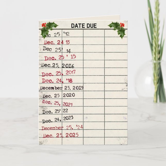 Tarjeta de biblioteca antigua de navidades 2025 (Anverso)