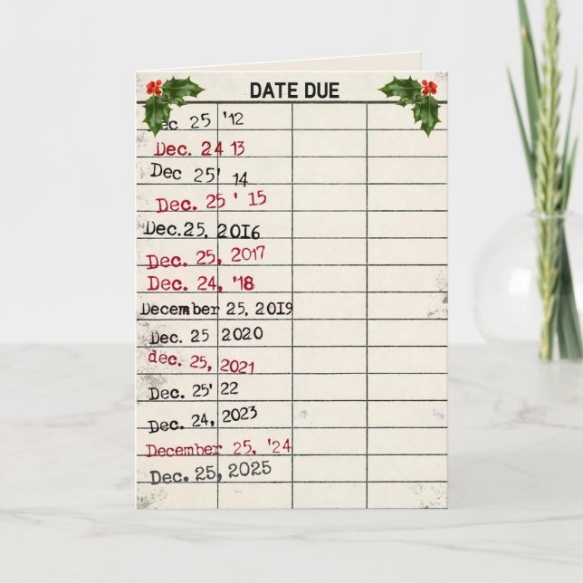 Tarjeta de biblioteca antigua de navidades 2025 (Anverso)