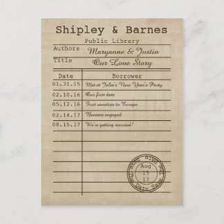 Tarjeta de biblioteca antigua para guardar la fech