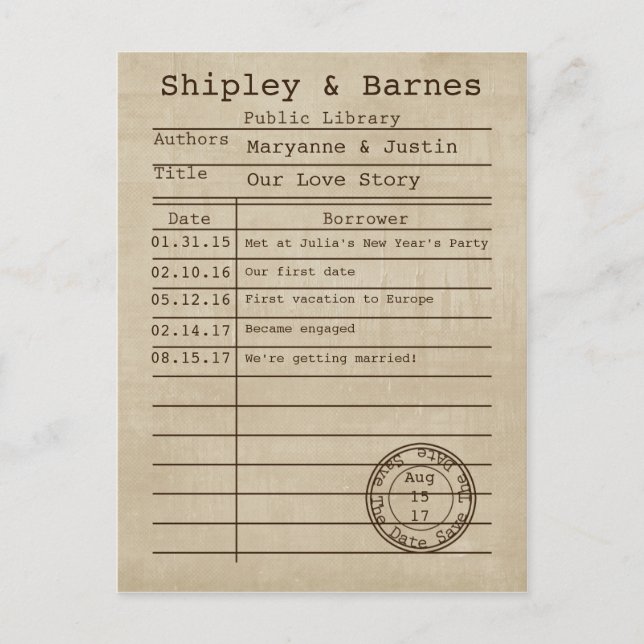 Tarjeta de biblioteca antigua vintage guardar la f (Anverso)