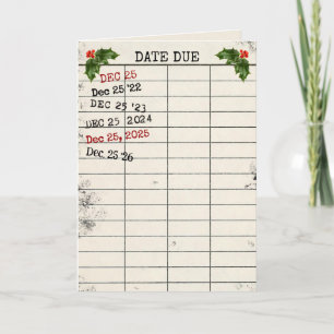 Tarjeta de biblioteca de Navidad para 2026