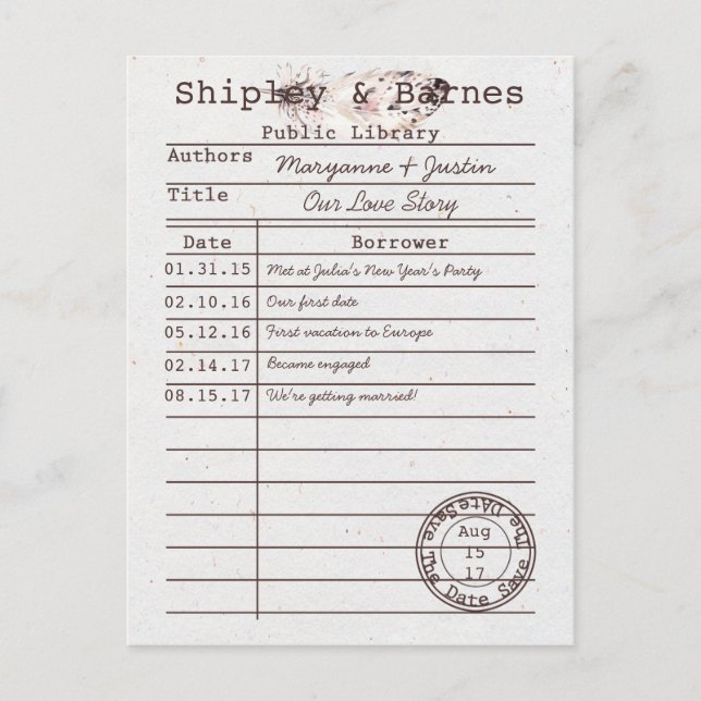 Tarjeta de biblioteca de pluma de búho Boho Guarda (Anverso)