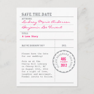 Tarjeta de biblioteca Guardar la fecha