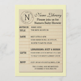 Tarjeta de biblioteca Invitación Baby Shower amari