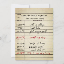 Tarjeta de biblioteca Retro 50 años