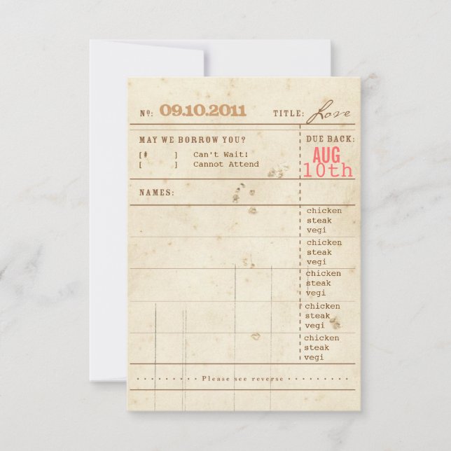 Tarjeta de biblioteca RSVP (Anverso)