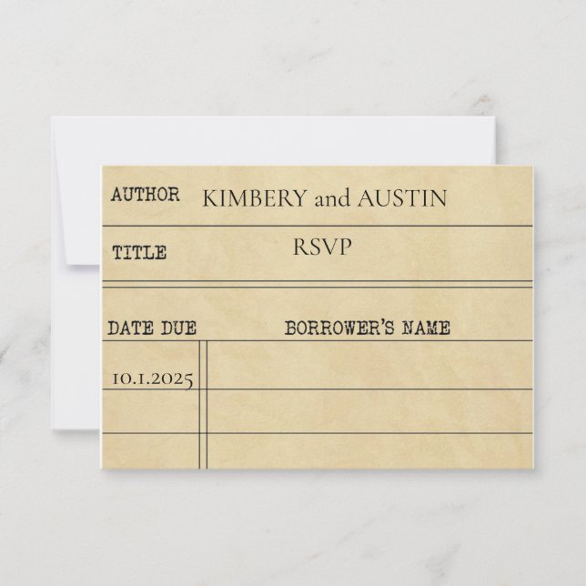 Tarjeta de biblioteca | Tarjeta de respuesta RSVP (Anverso)