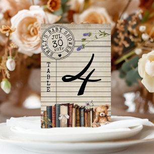 Tarjeta de biblioteca vintage Libros Baby Shower T