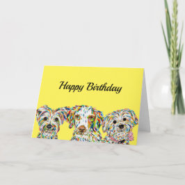 Tarjeta de Bichon Terrier Brittany Spaniel