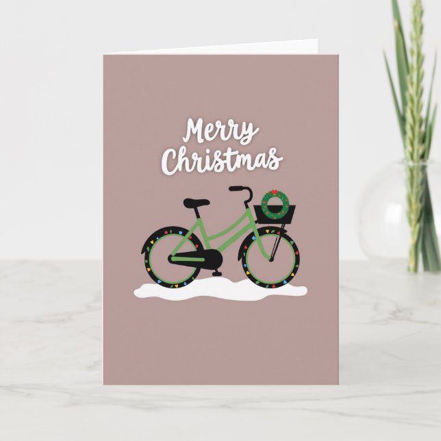 Tarjeta de bicicleta de Feliz Navidad (Anverso)