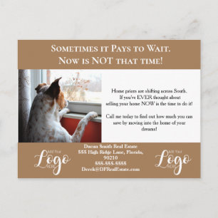 Tarjeta de bienes raíces con llamado a la acción u