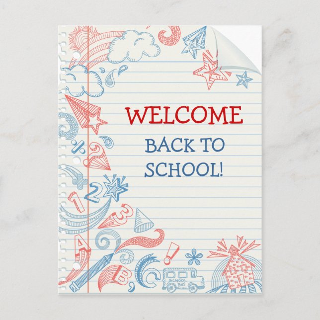 Tarjeta de Bienvenida al Regreso a la Escuela (Anverso)