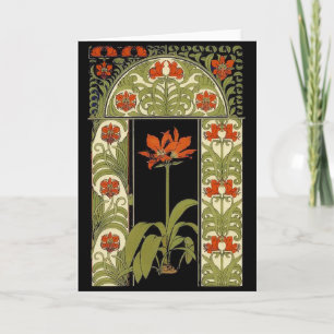 Tarjeta de bienvenida Art Deco Flowers
