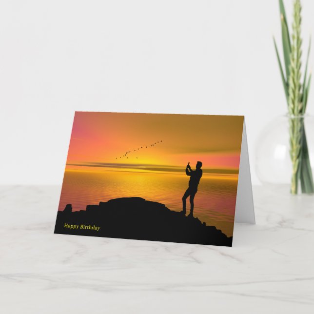 Tarjeta de bienvenida Atlantic Sunset para cumplea (Anverso)