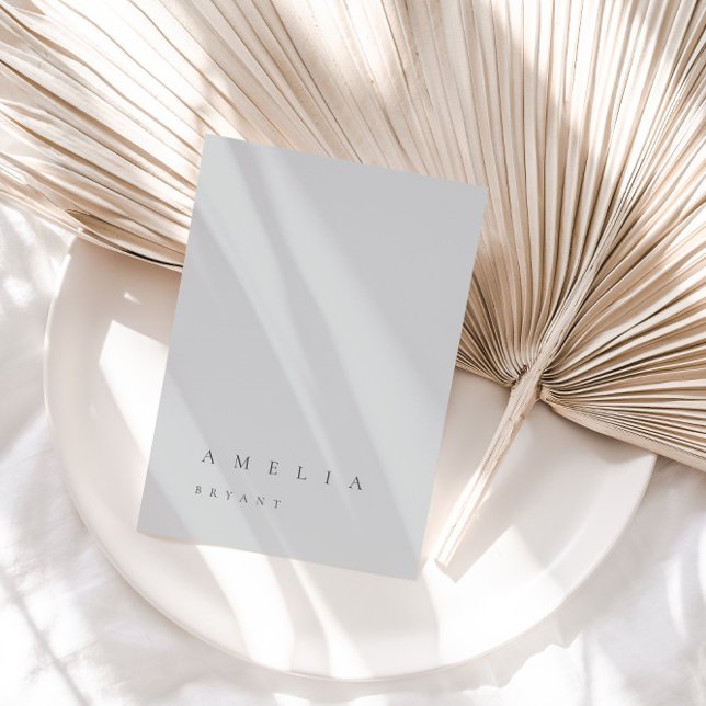 Tarjeta de bienvenida azul de pizarra de luz minim (Light Slate Blue Flat Blank Table Guest Place Card)