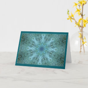 Tarjeta de bienvenida azul y verde