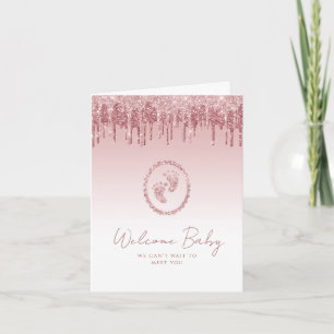 Tarjeta de bienvenida Baby Shower para Purpurina r