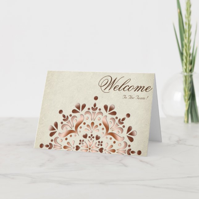 Tarjeta de bienvenida blanca mínima amarilla (Anverso)
