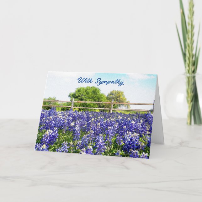 Tarjeta de bienvenida Bluebonnet Country Art Flowe (Anverso)