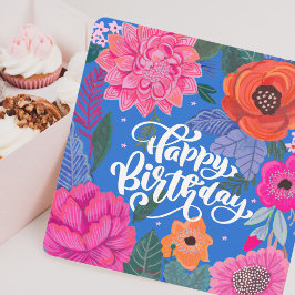 Tarjeta de bienvenida Bright Floral Birthday