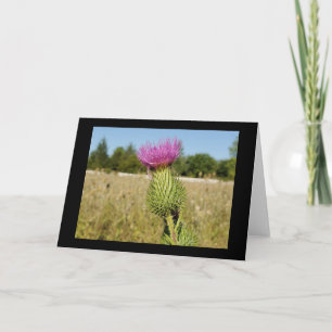Tarjeta de bienvenida Burdock Thistle
