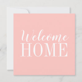 Tarjeta de bienvenida casera moderna de color rosa