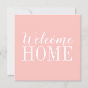 Tarjeta de bienvenida casera moderna de color rosa