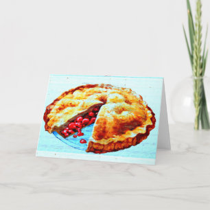 tarjeta de bienvenida casera para tarta de cerezo