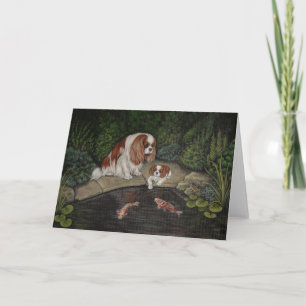 Tarjeta de bienvenida Cavalier King charles spanie