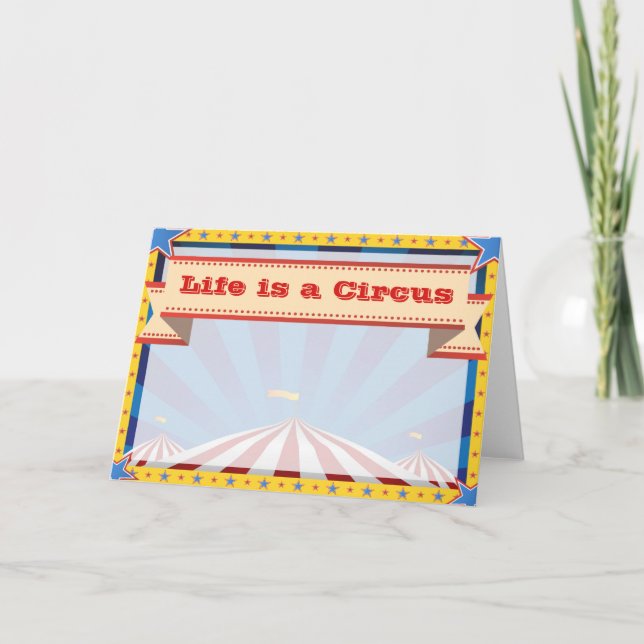 Tarjeta de bienvenida Circus Tent Carnival (Anverso)