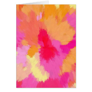 Tarjeta de bienvenida color rosa, Naranja y amaril