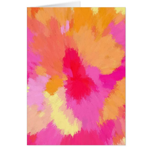 Tarjeta de bienvenida color rosa, Naranja y amaril (Frente)