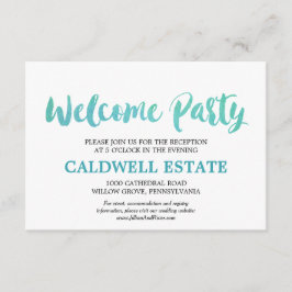 Tarjeta de bienvenida con caligrafía en acuarela p