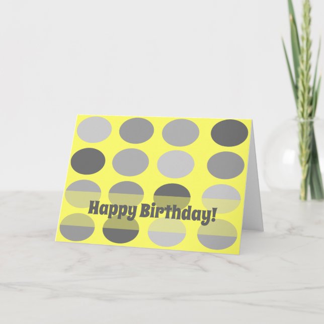 Tarjeta de bienvenida con puntos de polka amarillo (Anverso)