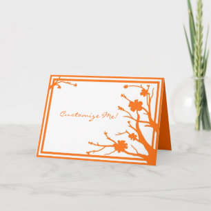 tarjeta de bienvenida con tema floral naranja de p
