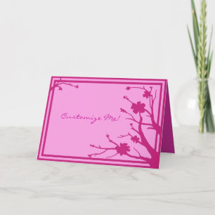 tarjeta de bienvenida con tema floral rosa de pers