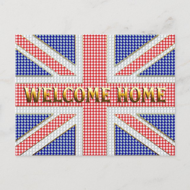 Tarjeta de bienvenida con un Jack de la Unión con  (Anverso)