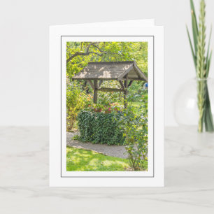 Tarjeta de bienvenida con vistas al jardín