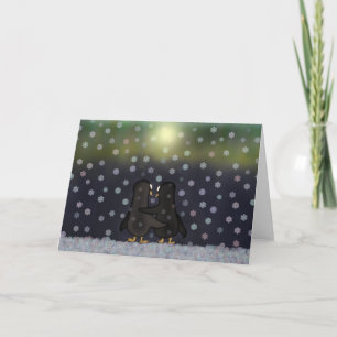Tarjeta de bienvenida de amor para pingüinos