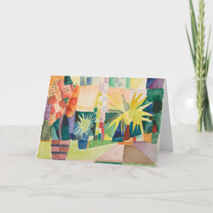 Tarjeta de bienvenida de arte "Garden On Lake Thun