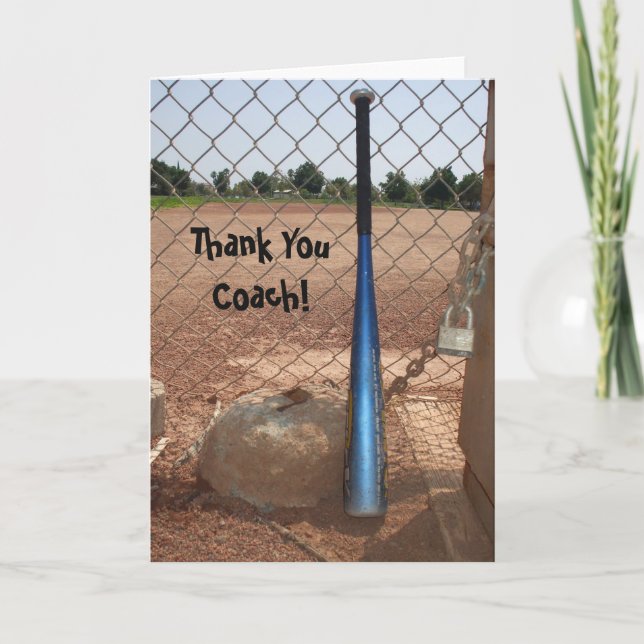 Tarjeta de bienvenida de béisbol de entrenador de  (Anverso)