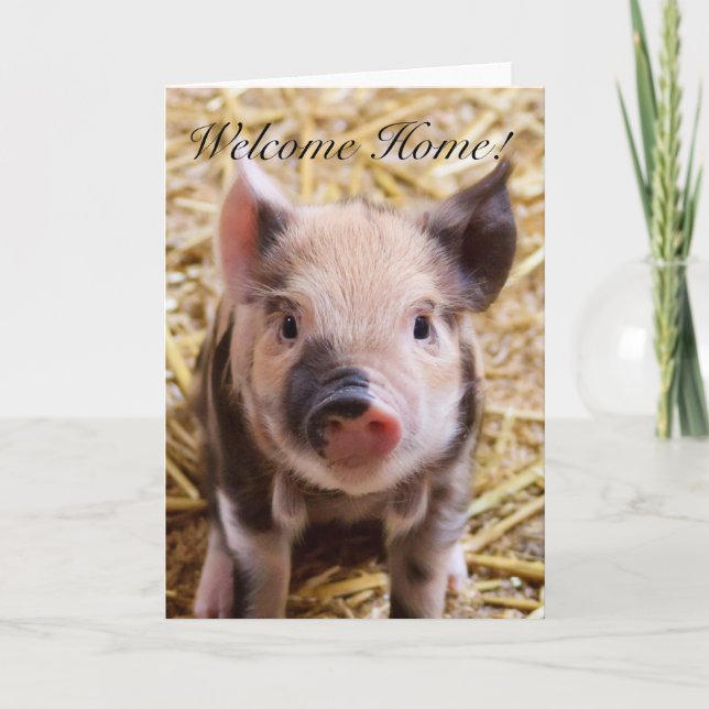 Tarjeta de bienvenida de bienvenida de Piglet (Anverso)