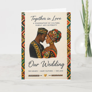 Tarjeta de bienvenida de boda al estilo africano