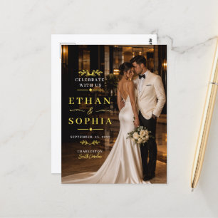 Tarjeta de Bienvenida de Boda con Foto Personaliza