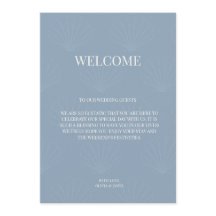 Tarjeta de Bienvenida de Boda Minimalista con Conc