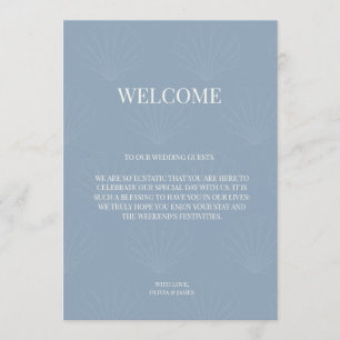 Tarjeta de Bienvenida de Boda Minimalista con Conc
