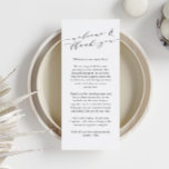 Tarjeta de bienvenida de boda personalizada Gracia<br><div class="desc">Bienvenido a sus huéspedes con esta tarjeta de bienvenida y de agradecimiento, perfecta para bodas o eventos especiales. Con una caligrafía elegante y un texto sincero, esta tarjeta marca el tono para una celebración cálida y memorable. Personalizar con tus nombres y mensajes para crear un conservador único que exprese tu...</div>